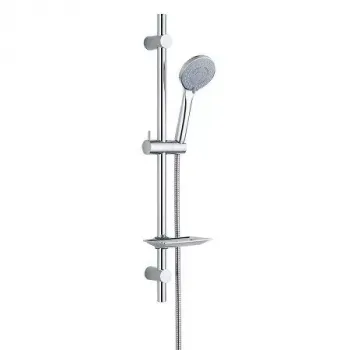 Душевой гарнитур MELODIA LUXE Round:стойка d22мм, ручной душ d100мм 5 функций.,шланг 1,5м, мыльница, хром MSC00102C