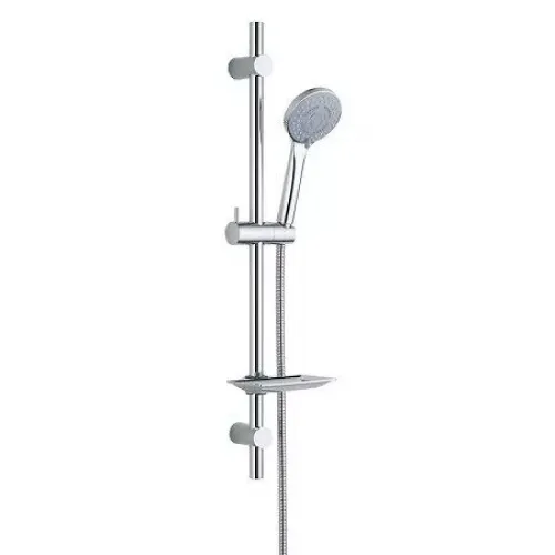 Душевой гарнитур MELODIA LUXE Round:стойка d22мм, ручной душ d100мм 5 функций.,шланг 1,5м, мыльница, хром MSC00102C