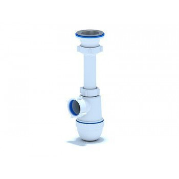 Сифон для мойки, нержавеющий выпуск 1 1/2"х40 без гофры АНИ пласт C0100 (32135)